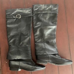Black Chinese Laundry knee high leather boots